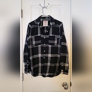Mossimo Supply Co. Men's Black and White Plaid Shirt